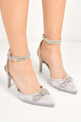 Miss Diva Silver Natalie Pointed High Heel