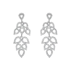 loveRocks Filigree Crystal Leaves Chandelier Earring