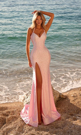 Halter Pearl Prom Dress: PromGirl Exclusive 250222