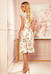 LBD Exclusive Peach Flora Wrap Dress