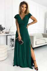 LBD Exclusive Green Crystal Maxi Dress