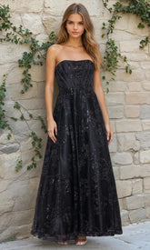 Strapless Glitter Prom Dress: Blondie Nites 4792BN