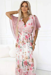 LBD Exclusive Pink Summer Party Floral Maxi Dress