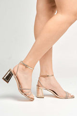 Miss Diva Gold Alyanna Diamante Sandals