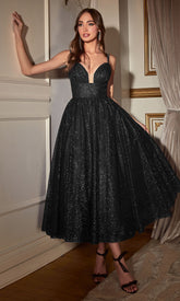 Tea-Length Glitter Party Dress CD996T