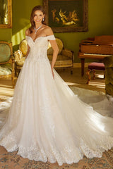 A Line Long Bridal Gown Wedding Dress