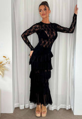 Nazz Collection Black Amora Ruffle Dress