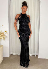Nazz Collection Black Senseless Sequin Maxi Dress