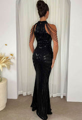 Nazz Collection Black Senseless Sequin Maxi Dress