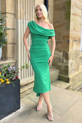 Mercury midi dress in emerald green