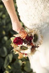 Artificial Rose Sunflower Cascade Wedding Flower Bouquets