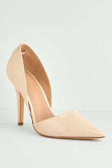 Miss Diva Nude Milaya Cut-out Side Pointed Toe Court Shoes