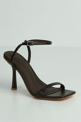 Miss Diva Brown Zaliyah Thin Strap Band Anklestrap Heels