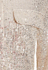 Little Black Dress Champagne Sequin Shirt