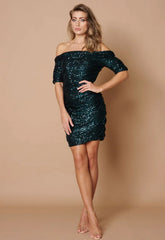 Little Black Dress Green Annabel Party Dress