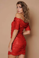 Little Black Dress Red Annabel Sequin Dress