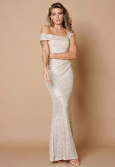 Little Black Dress Champagne Gabrielle Maxi Dress