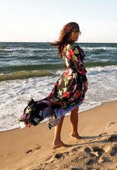 LBD Exclusive Multi Rose Maxi Print Dress