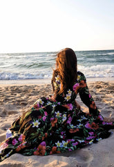 LBD Exclusive Multi Rose Maxi Print Dress