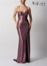 Mascara London Tie Back Satin Amethyst Dress