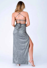 Nazz Collection Black & Silver Costa Ricca Maxi Dress