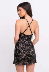 Nazz Collection Black Invite Only Lace Mini Dress