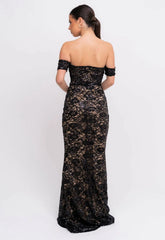 Nazz Collection Black Daydreamer Lace Maxi Dress