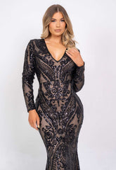 Nazz Collection Black Arabella Sequin Maxi Dress