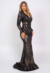 Nazz Collection Black Arabella Sequin Maxi Dress