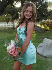 Aqua - Strapless A Line Short Homecoming & Cocktail Dresses With Keyhole