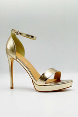Miss Diva Ella Barely There Platform Sandal in Gold