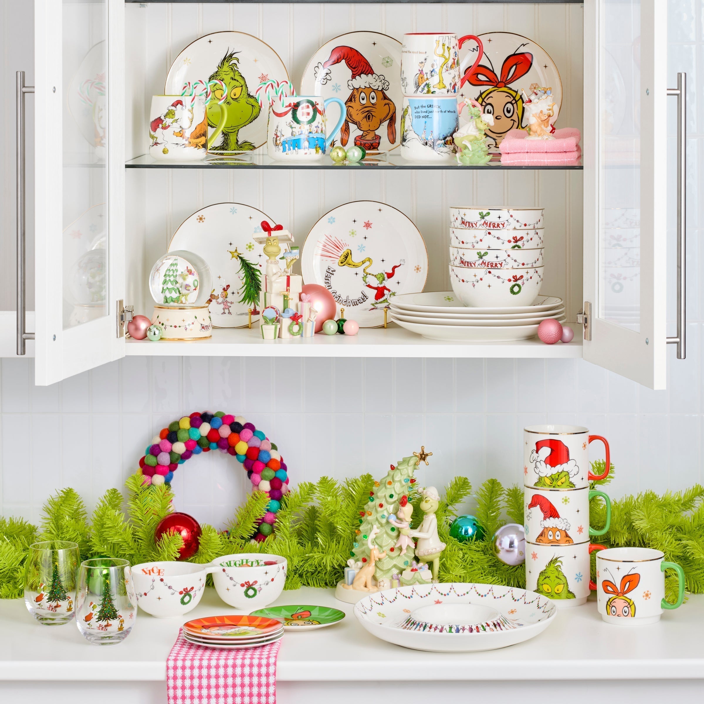 Merry Grinchmas Glass Tumblers, Set of 4