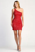 Adora 1016 Short Sequin Fitted Cocktail Dress