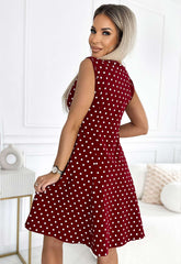 LBD Exclusive Maroon Polka Dot Stella Shift  Dress