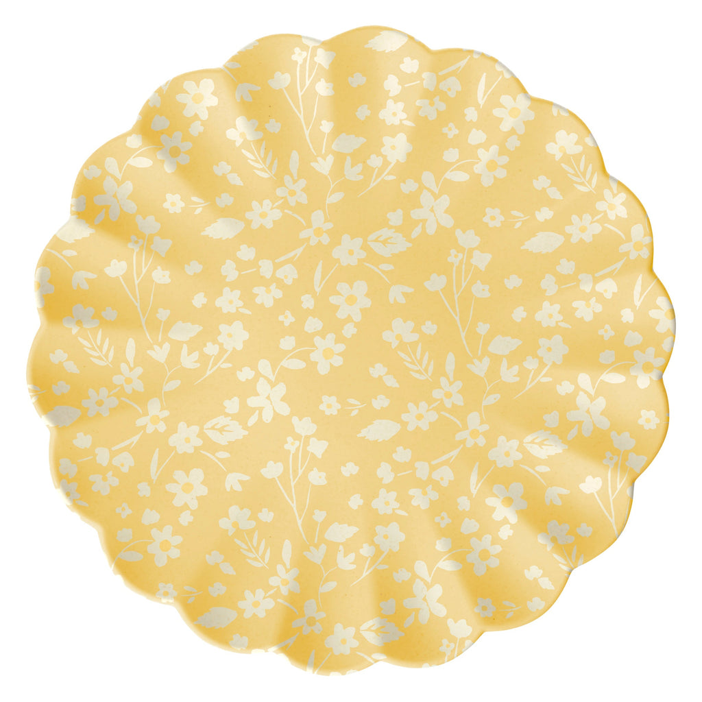Floral Assorted Bamboo Large Plates, Set of 6