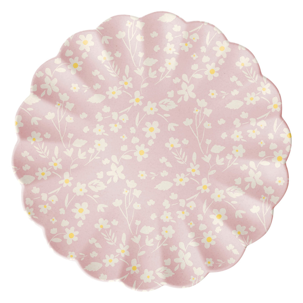 Floral Assorted Bamboo Large Plates, Set of 6