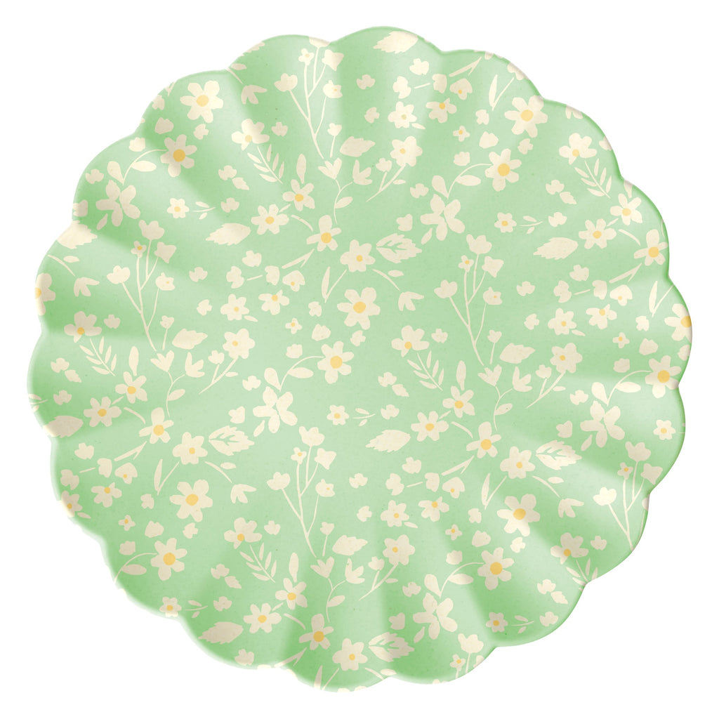 Floral Assorted Bamboo Large Plates, Set of 6