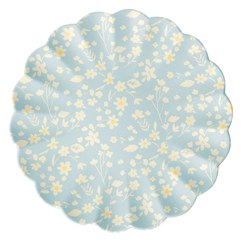 Floral Assorted Bamboo Large Plates, Set of 6