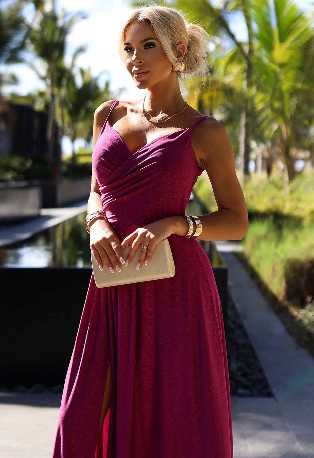 LBD Exclusive Fuschia Pink Chiara Maxi Dress
