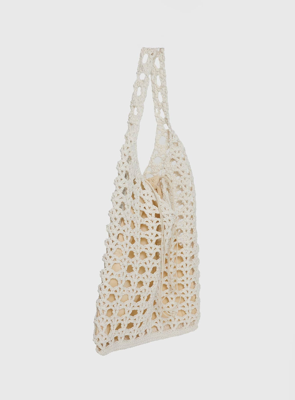 Annalissa Crochet Tote Bag White