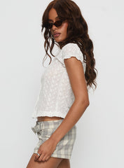 Angellika Oversized Collar Button Up Top White