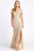 Adora 3059 Prom Long Fitted Sequin Slit Formal Dress