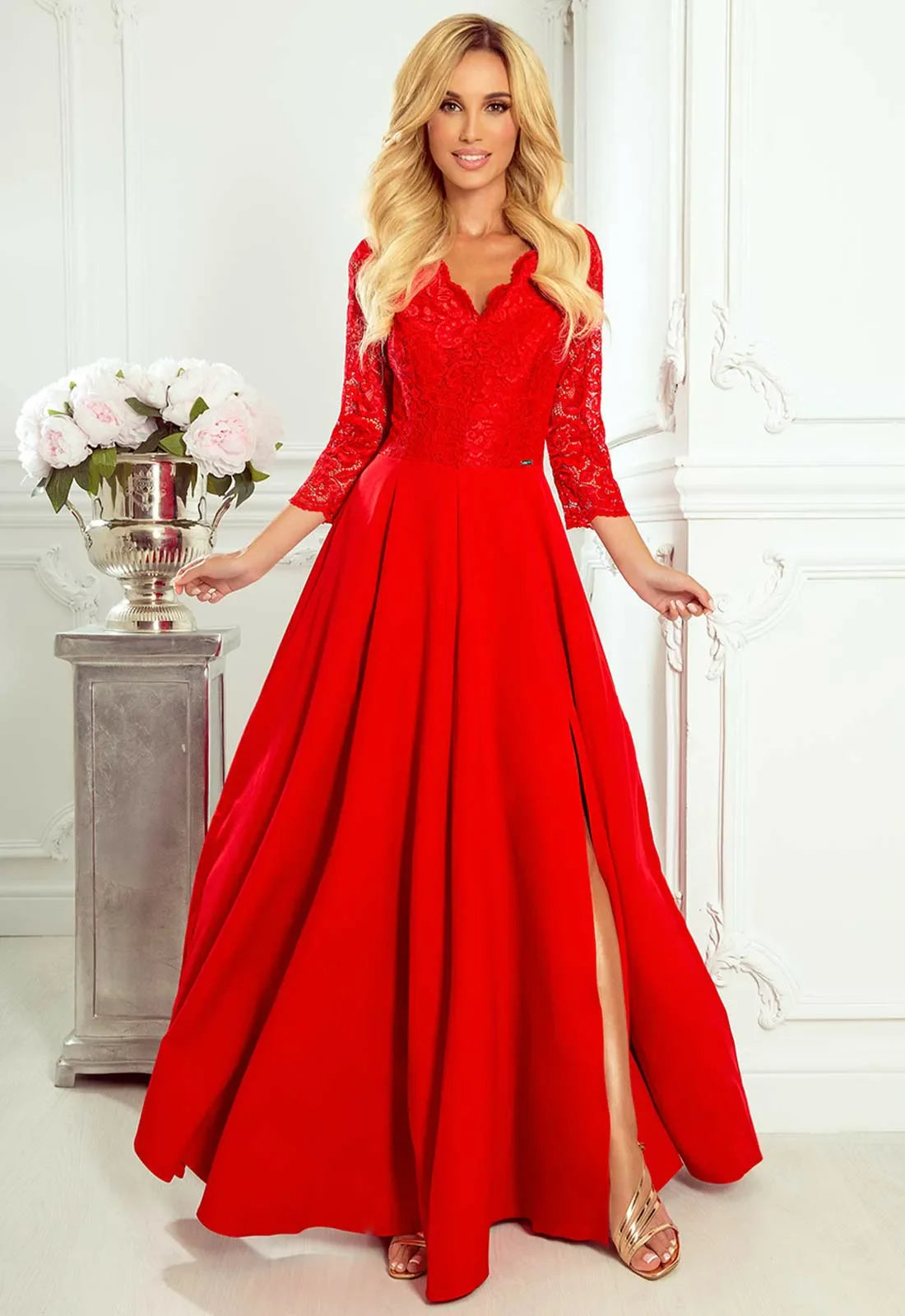 LBD Exclusive Red Amber Maxi Dress