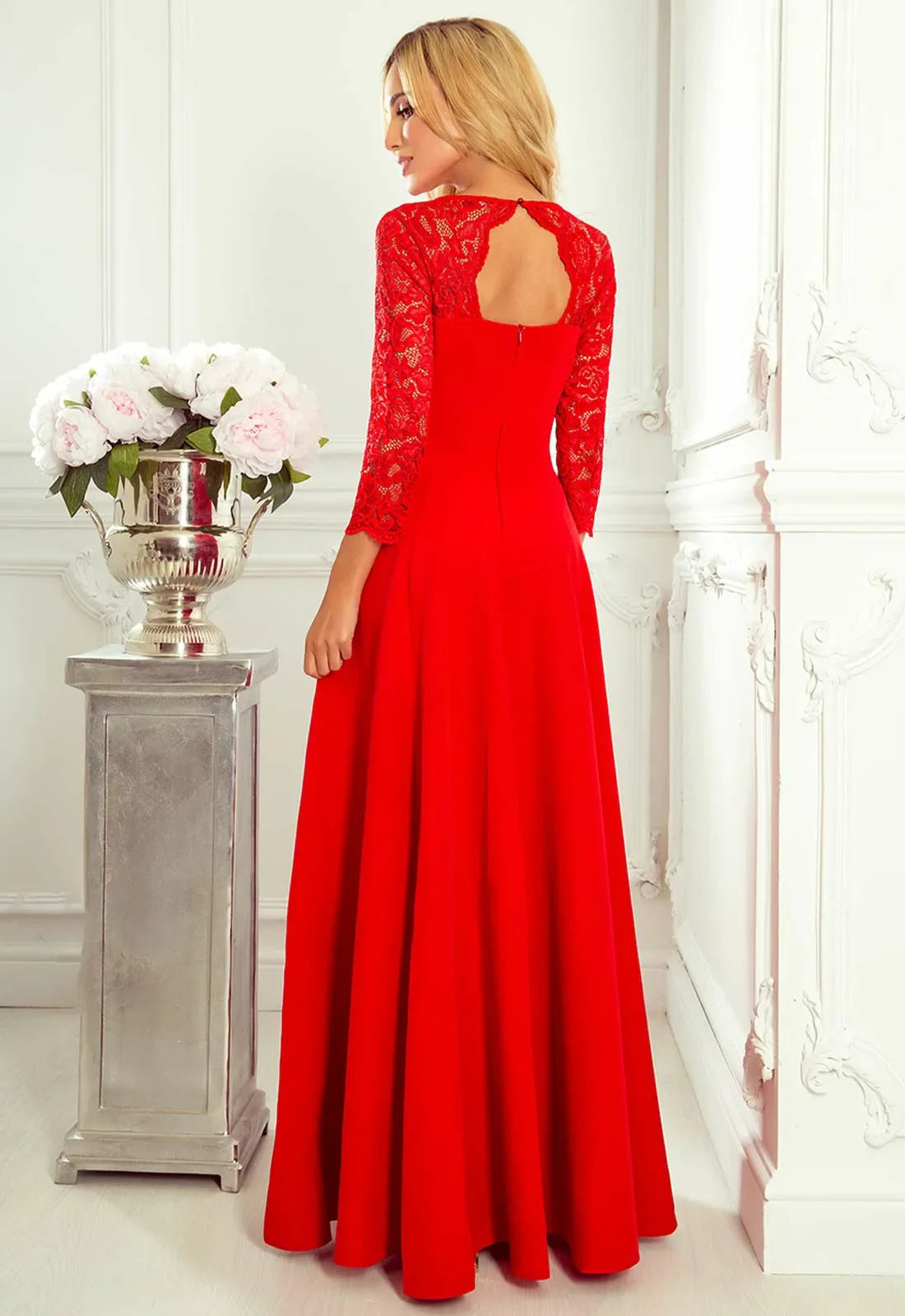 LBD Exclusive Red Amber Maxi Dress