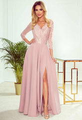 LBD Exclusive Pink Amber Maxi Lace Dress