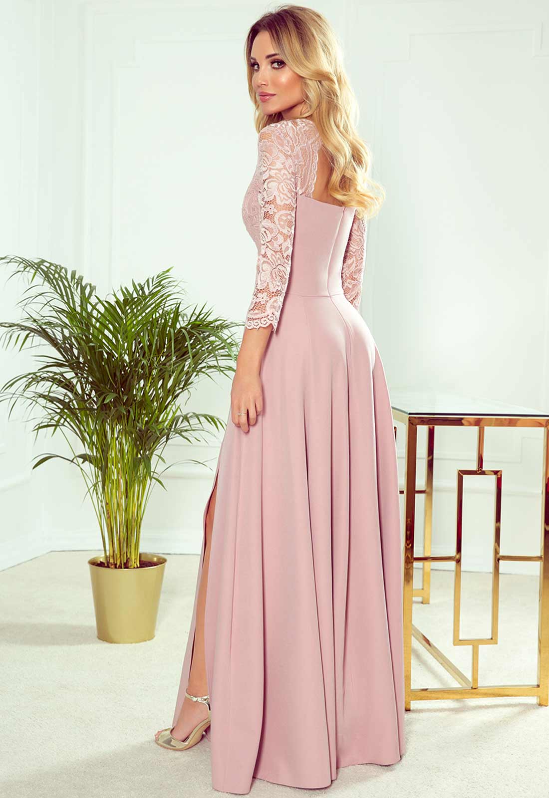 LBD Exclusive Pink Amber Maxi Lace Dress