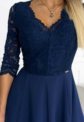 LBD Exclusive Navy Amber Lace Maxi Dress