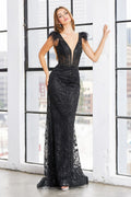 Adora 3151 Formal Long Printed Glitter Prom Dress