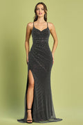 Adora 3178 Long Prom Fitted Slit Prom Dress
