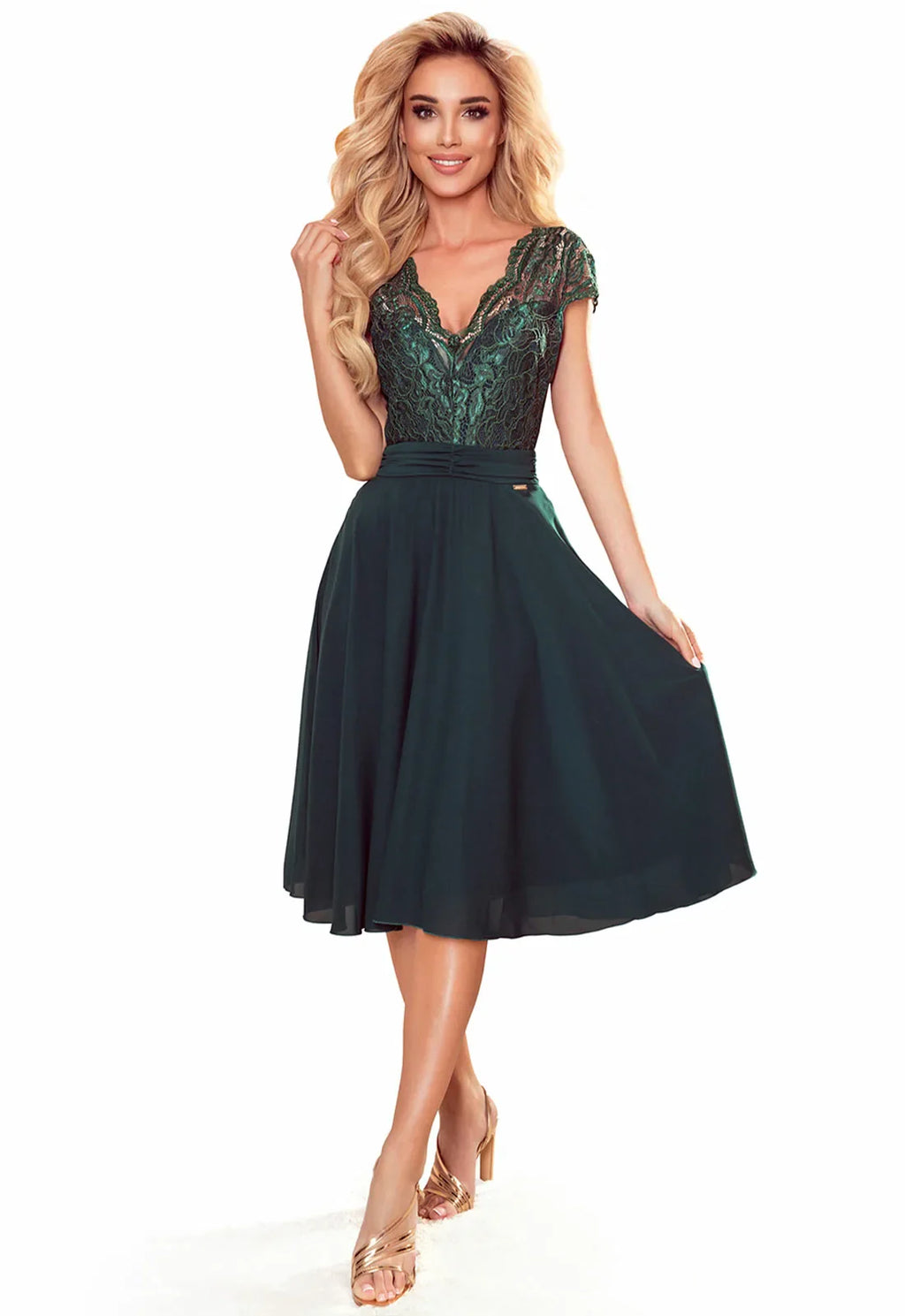 LBD Exclusive Green Linda Party Dress
